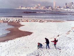 Hist&oacute;rica nevada del 1&deg; de agosto de 1991 en Mar del Plata. Foto: La Capital