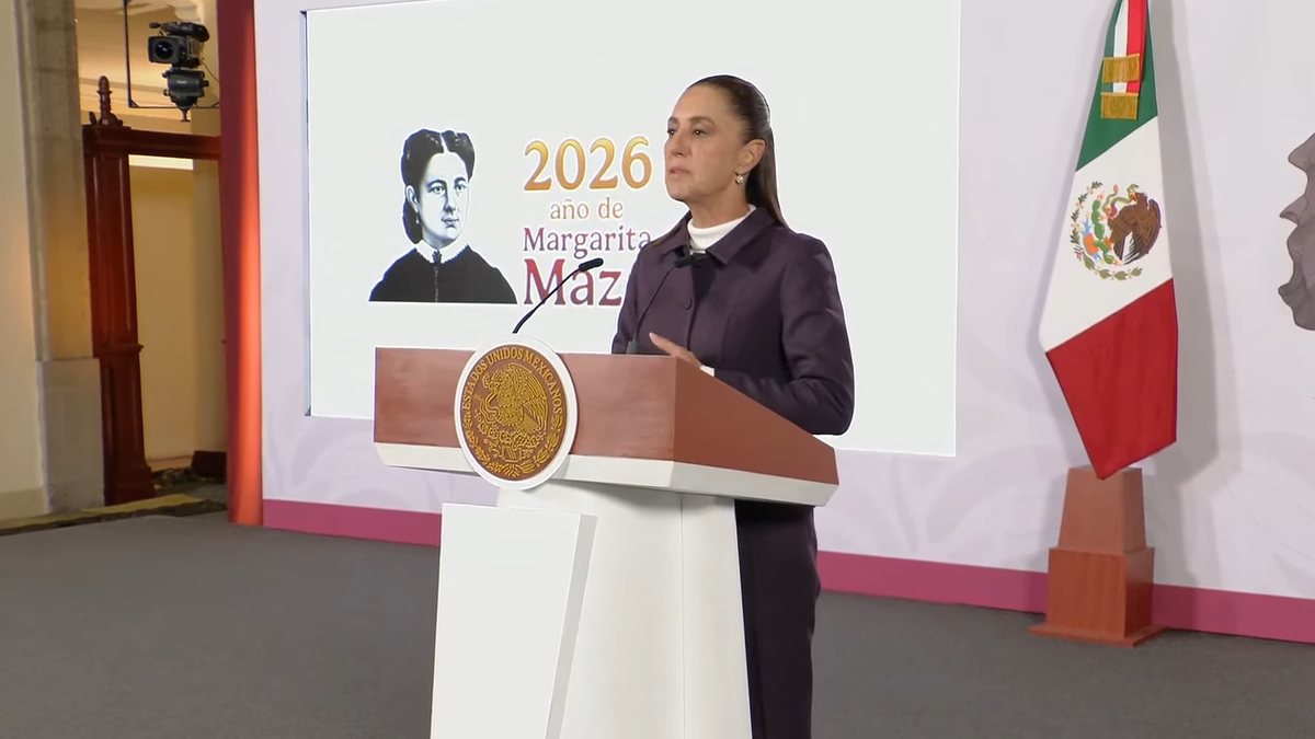 Claudia Sheinbaum en la Mañanera del Pueblo.