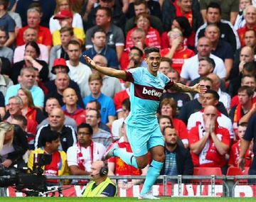 Lanzini marcó su primer gol en la Premier League