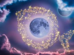 Signos del zodíaco frente al Eclipse total de Luna en Piscis.