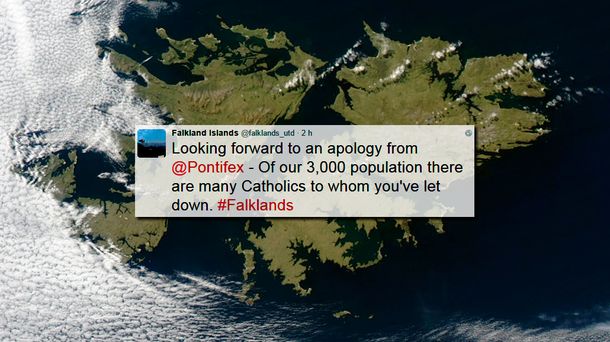 El llanto kelper: isleños reclaman que el papa Francisco pida disculpas por el cartel