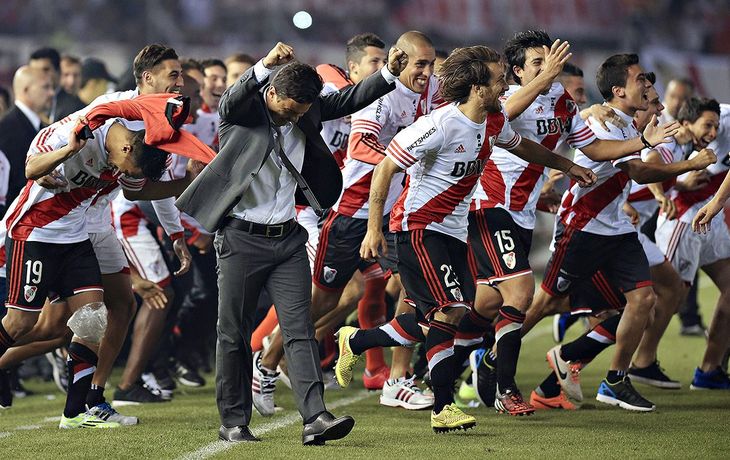 El festejo de Marcelo Gallardo en la Copa Libertadores