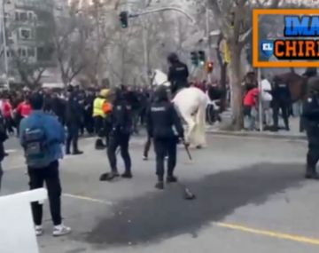 Incidentes y represión policial contra hinchas del Benfica