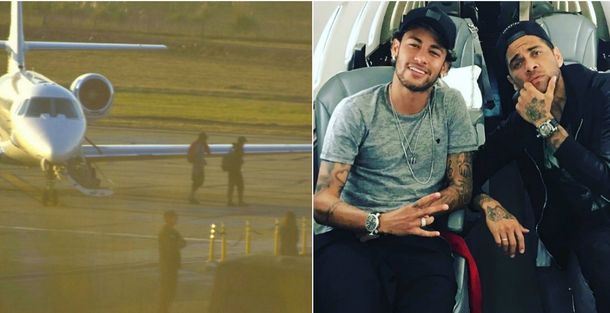 Neymar y Dani Alves llegaron sobre la hora al casamiento de Messi y Antonella
