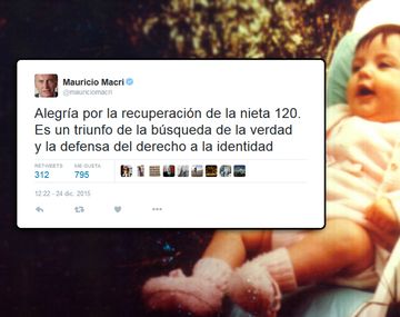 Macri le deseó a Chicha y a su nieta una feliz Navidad de reencuentro