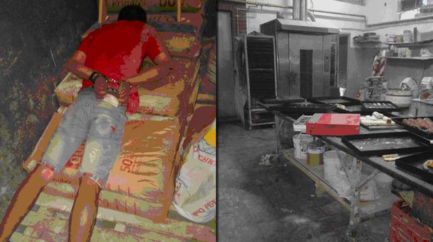 Entró a robar una panadería y quedó atascado en la chimenea