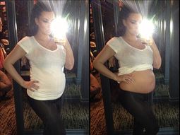 Kim Kardashian se mostró embarazada y feliz Kim Kardashian se mostró embarazada y feliz