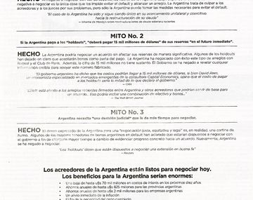 Los fondos buitre enumeran los mitos argentinos en una solicitada en el país