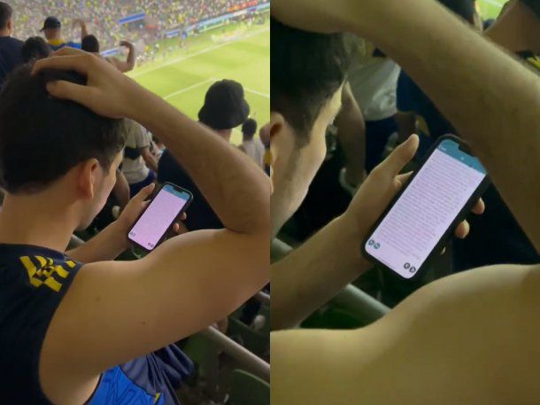 El ritual de un hincha de Boca durante la definición por penales en Brasil