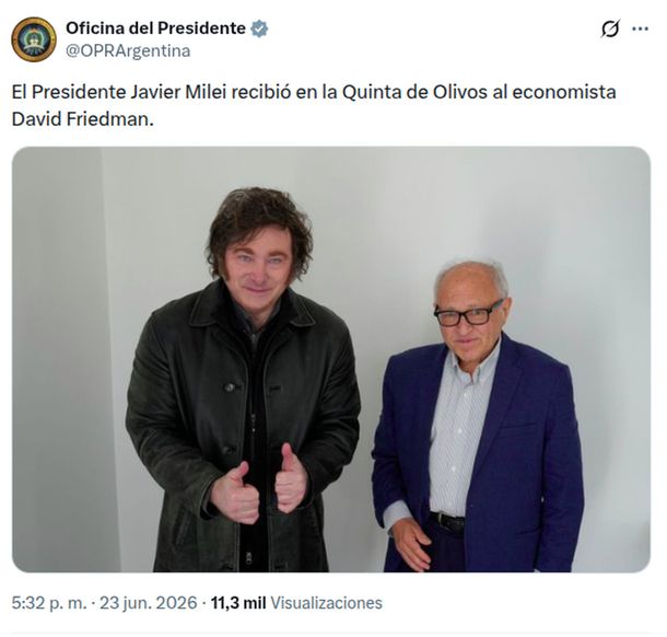 Javier Milei recibió en la Quinta de Olivos al economista que quiere que Argentina sea como Chile