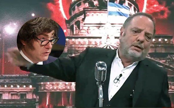 Baby Etchecopar y Javier Milei.