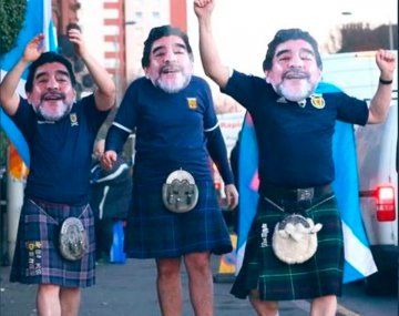 El homenaje de los escoceses a Diego Maradona