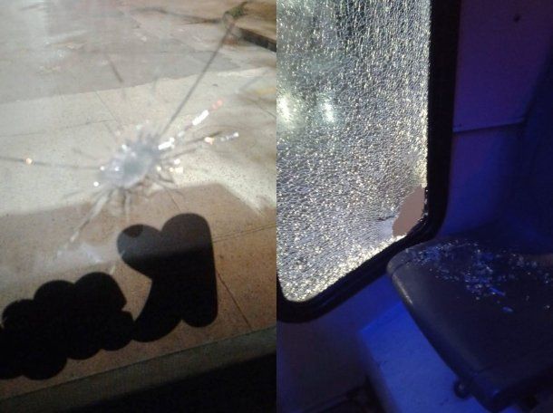 Atacaron a piedrazos a un colectivo en medio del paro de hoy de la CGT