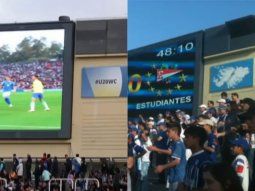 Taparon un cartel de las Islas Malvinas en el estadio de Mendoza