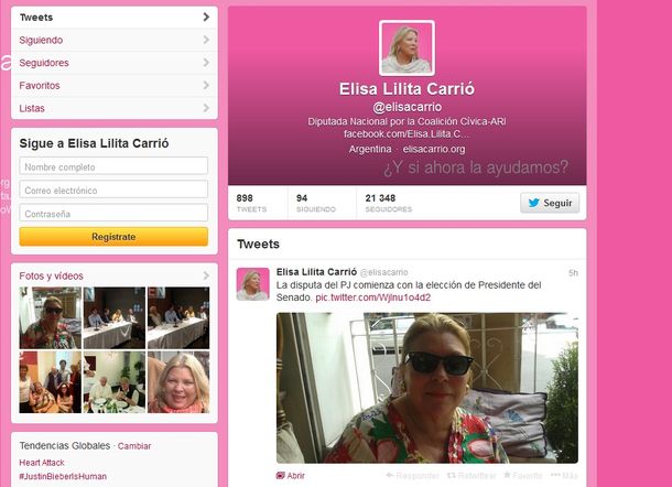 Un error de Carrió en Twitter se transformó en viral
