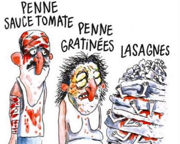 La polémica ilustración de Charlie Hebdo que despertó la furia de Italia