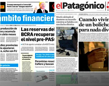 Tapas de diarios del lunes 4 de septiembre de 2017