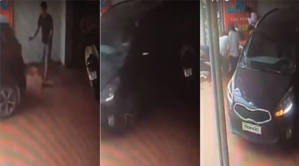 Ayudaba a estacionar y lo atropelló el auto