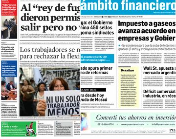 Tapas de diarios del miércoles 29 de noviembre de 2017