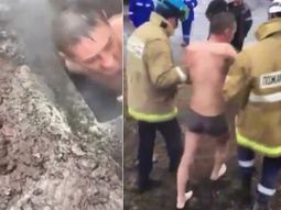 La peor resaca: amaneció atrapado en una cañería bajo tierra en ropa interior