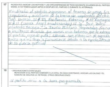 ¿Qué dice el informe del árbitro que complica a San Lorenzo en la Libertadores?