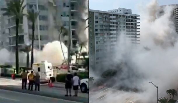 Impactante: colapsó un edificio en Miami Beach y buscan posibles víctimas entre los escombros