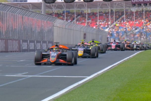 Gran debut de Nicolás Varrone en la F2: llegó a liderar tras largar 19º, pero una sanción lo dejó sin puntos