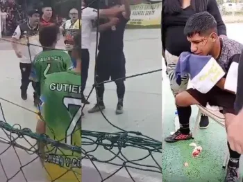 Un DT de baby fútbol noqueó a un árbitro delante de los chicos