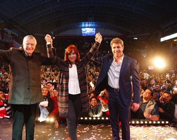 José Luis Gioja, Cristina Kirchner y Sergio Uñac