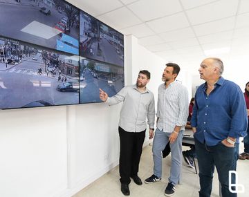 Grindetti y Kravetz en el nuevo Centro de Monitoreo