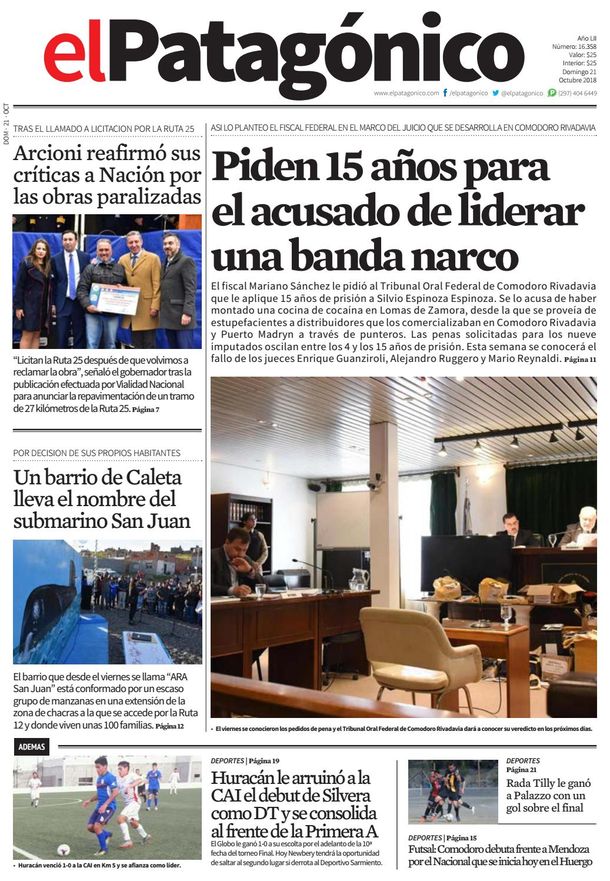 Tapas de diarios del domingo 21 de octubre de 2018