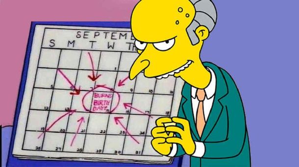 Furor en las redes sociales por el cumpleaños del Señor Burns
