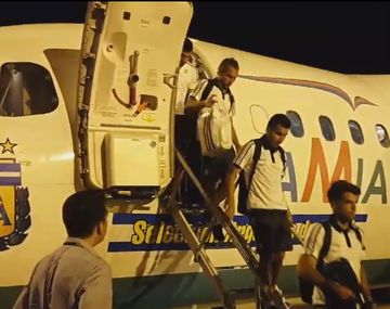El avión de Lamia que llevó a la Selección a Brasil