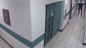 Un policía salió corriendo al ver un ratón Un policía salió corriendo al ver un ratón