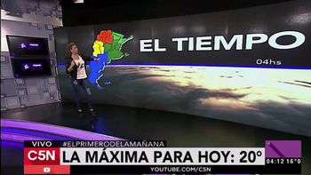 Pronóstico del tiempo para el martes 4 de octubre de 2016 en C5N Pronóstico del tiempo para el martes 4 de octubre de 2016 en C5N