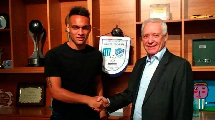 El emotivo abrazo entre Lautaro Martínez y el presidente de Racing