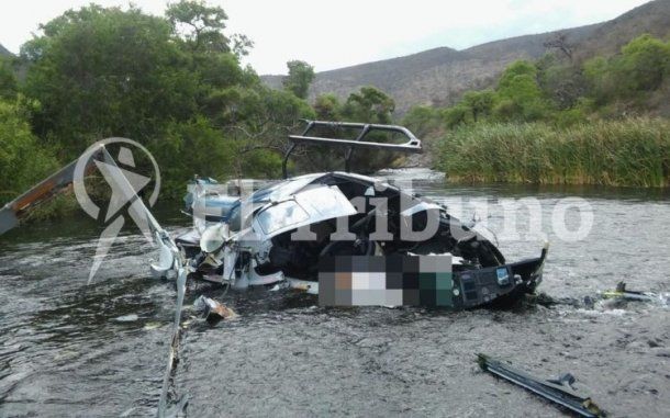 El helicóptero donde viajaba Brito. Foto: El Tribuno