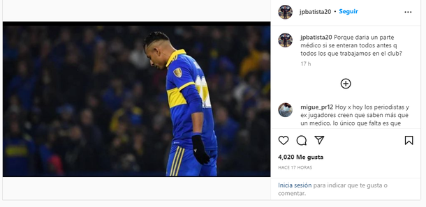El posteo de Jorge Batista sobre la situación de Sebastián Villa en Boca.