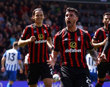 El Bournemouth de Marco Senesi goleó 3-0 al Brighton de Valentín Barco