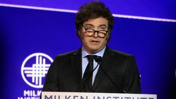 Javier Milei en el Instituto Milken.
