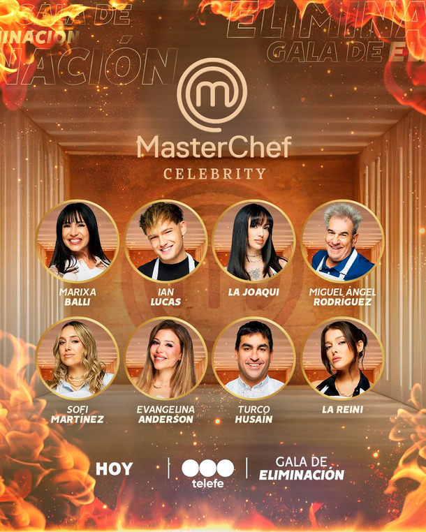 Los ocho participantes de MasterChef Celebrity que se encuentran nominados.&nbsp;