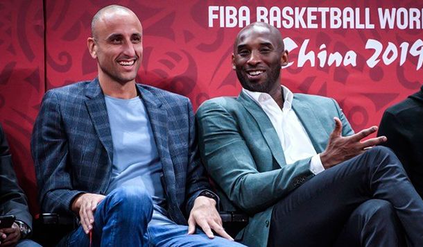 Hincha de lujo: Ginóbili alentó a la Selección en la tribuna junto a Kobe Bryant