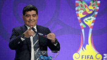 Diego Armando Maradona en el sorteo del Mundial Sub 20 Diego Armando Maradona en el sorteo del Mundial Sub 20