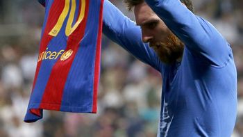 El histórico festejo de Messi El histórico festejo de Messi