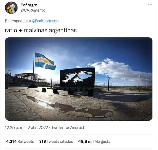 Ratio + Malvinas Argentinas: domada de Peñargrol a Boris Johnson