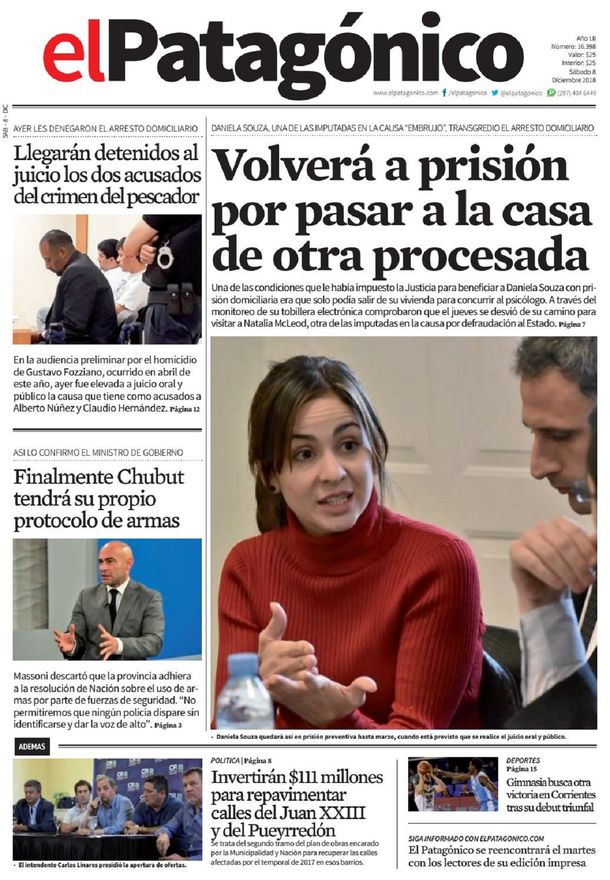 Tapas de diarios del sábado 8 de diciembre de 2018