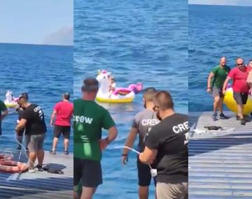 Grecia: un video muestra el momento en que rescatan a una nena que estaba a la deriva en un inflable