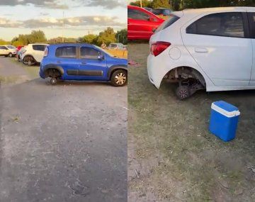 Robaron las ruedas de más de 20 autos en la Riccheri mientras los hinchas festejaban