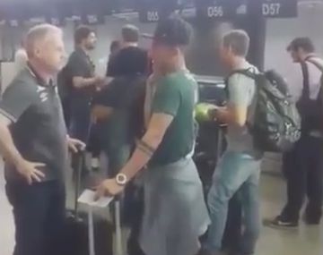Los jugadores de Chapecoense, en el aeropuerto de San Pablo.