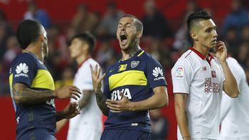 Benedetto celebra su tanto ante Sevilla Benedetto celebra su tanto ante Sevilla